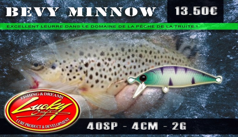Leurre Dur Bevy Minnow 40SP - 4cm 2g - Lucky Cratf 